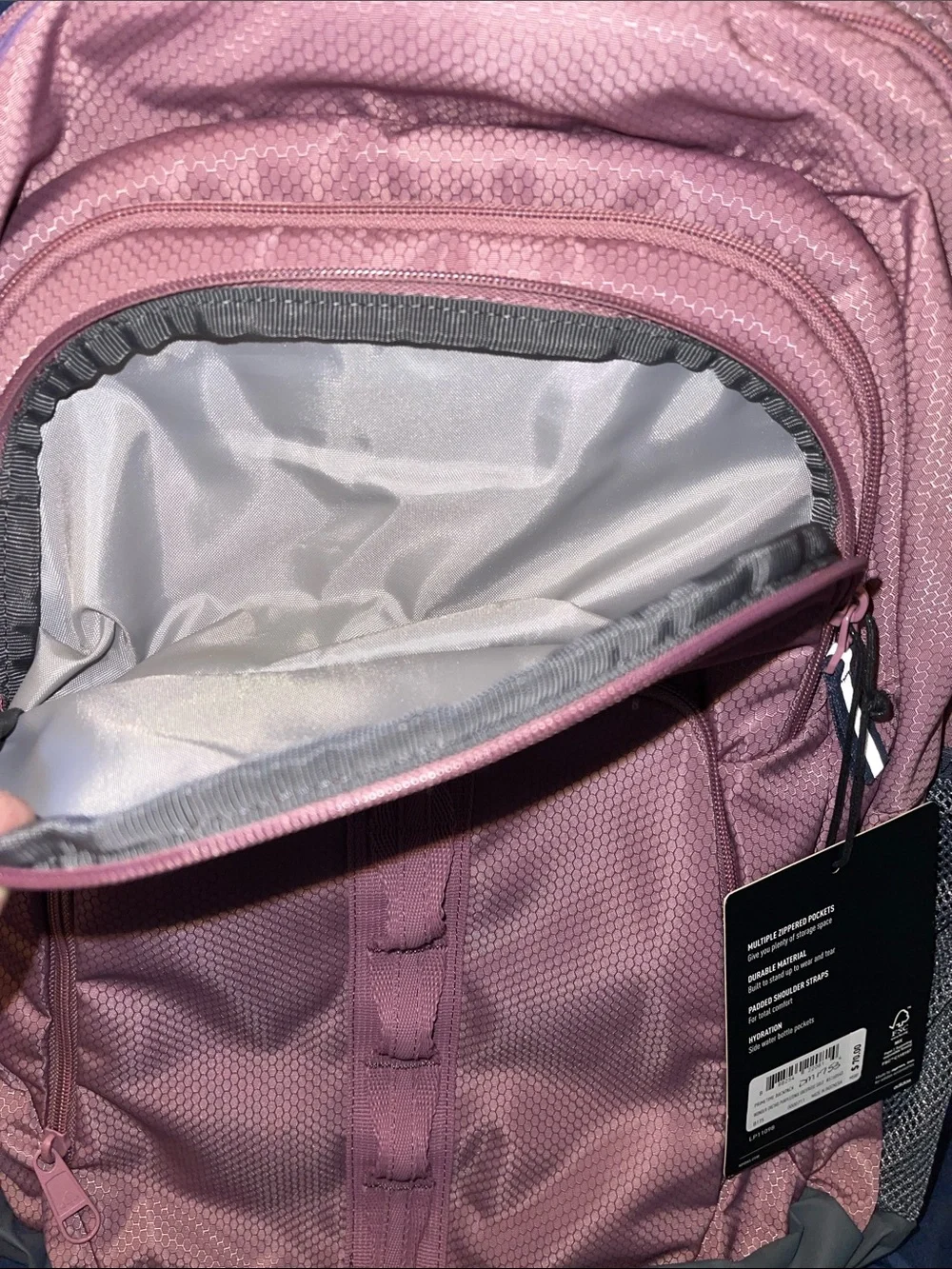 Adidas Wonder Orchid Purple Primetime Backpack with Gray Base - Picture 4 of 9